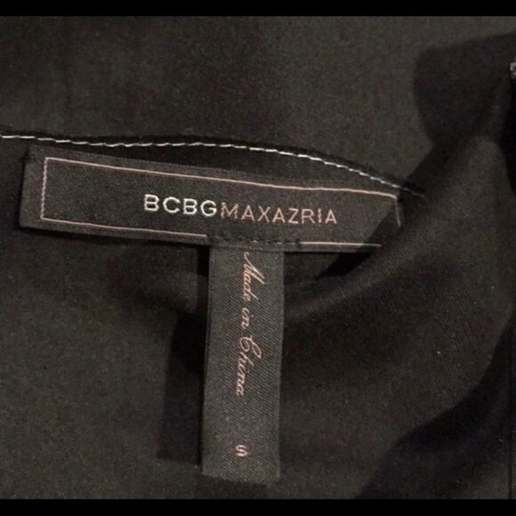 BCBGMAXAZRIA MADRAG METALLIC SILVER BLOUSE S - Picture 4 of 5